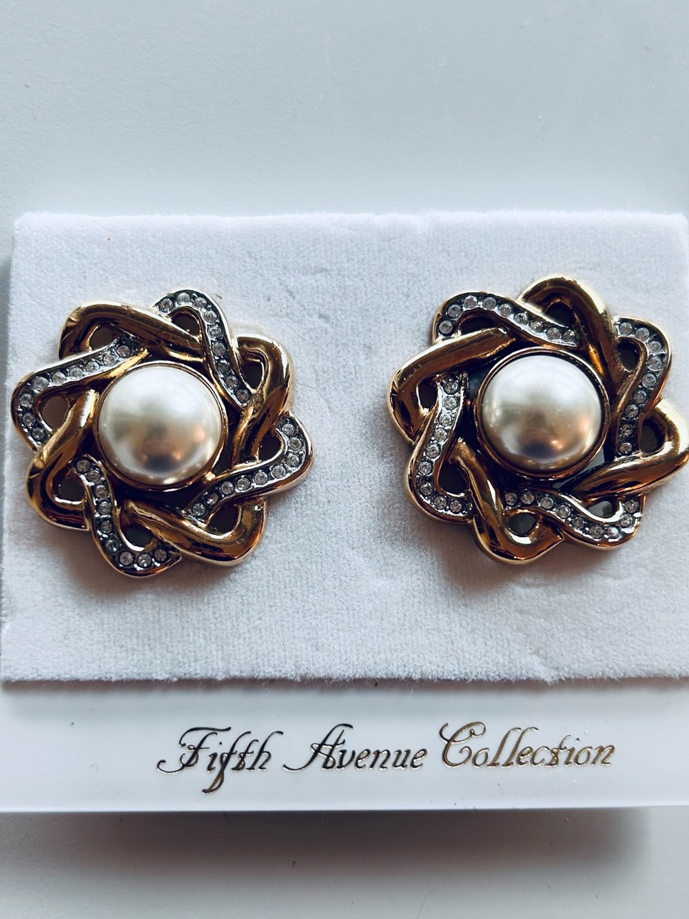 Vintage Fifth Avenue Genuine Austrian Crystal Clip-on Earrings